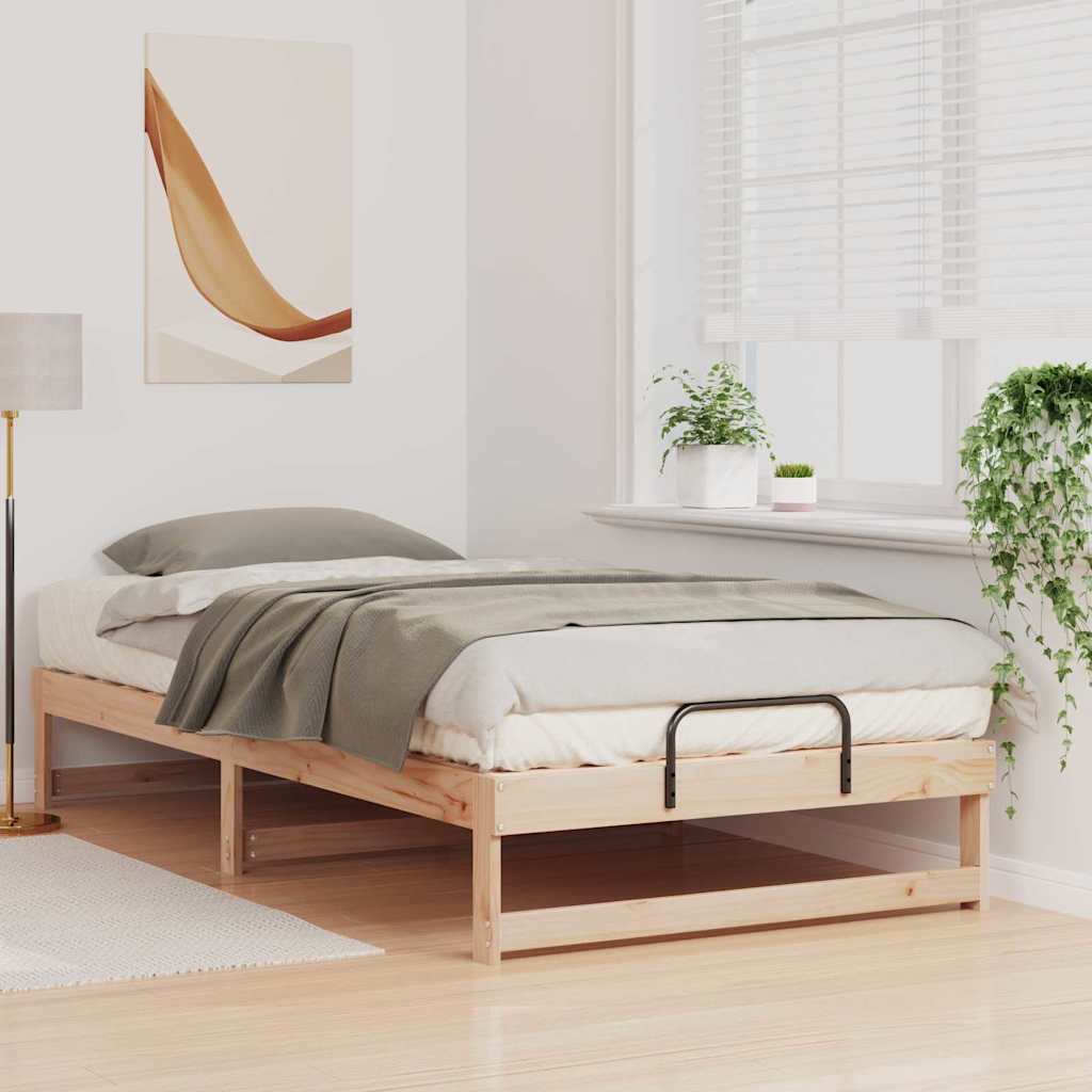 Bed Frame Brown 100 x 210 cm Solid Pine Wood