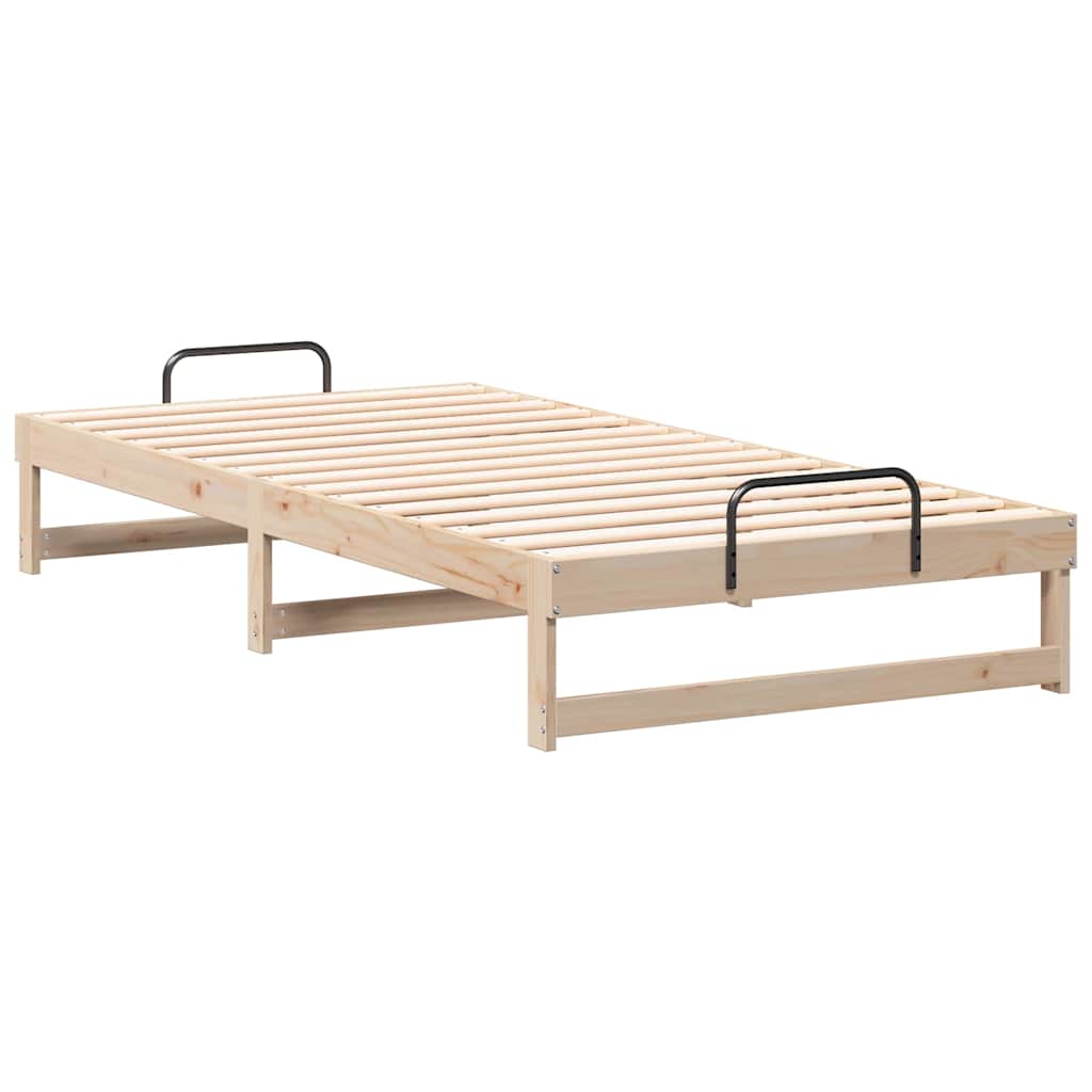 Bed Frame Brown 100 x 210 cm Solid Pine Wood
