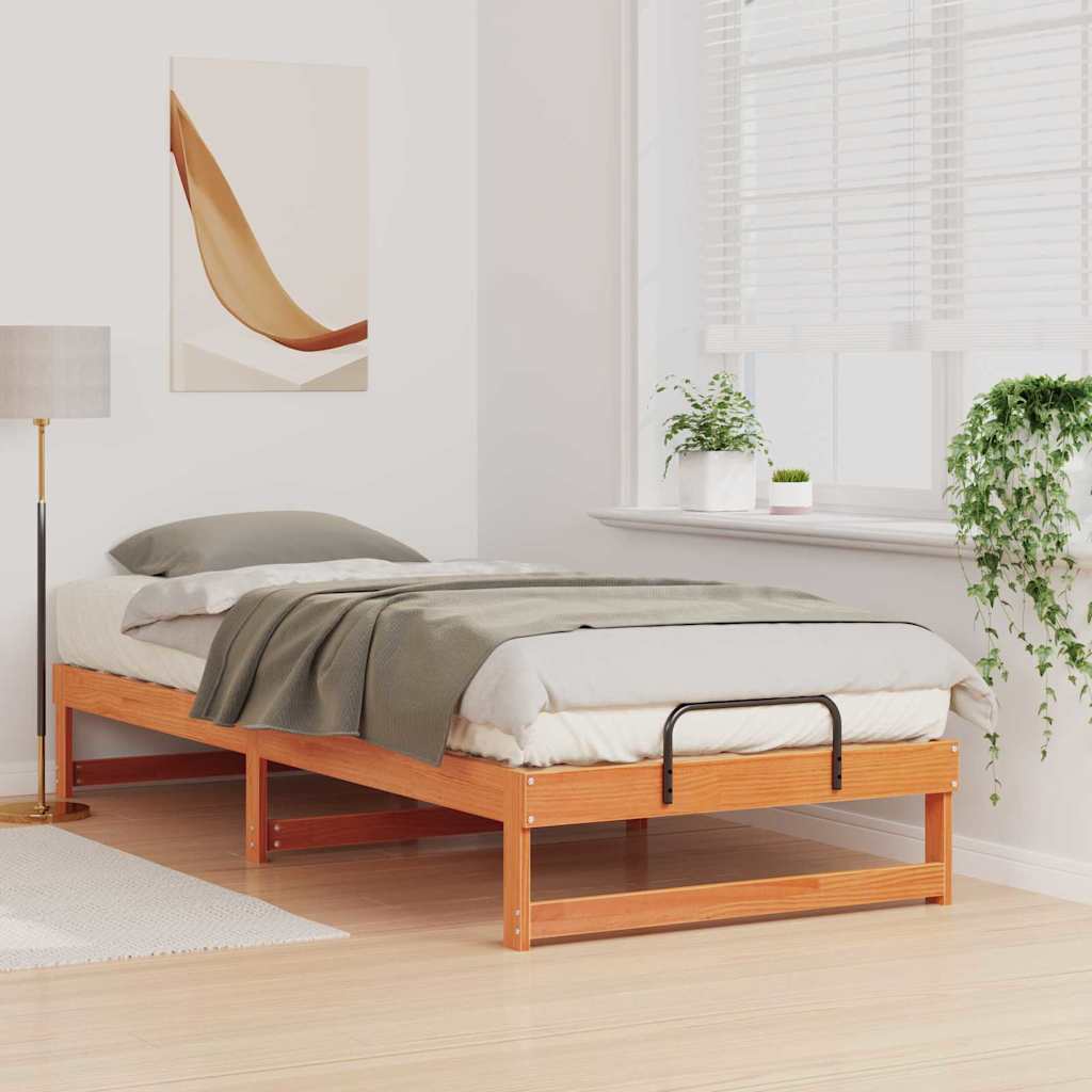Bed Frame Brown 80 x 220 cm Solid Pine Wood