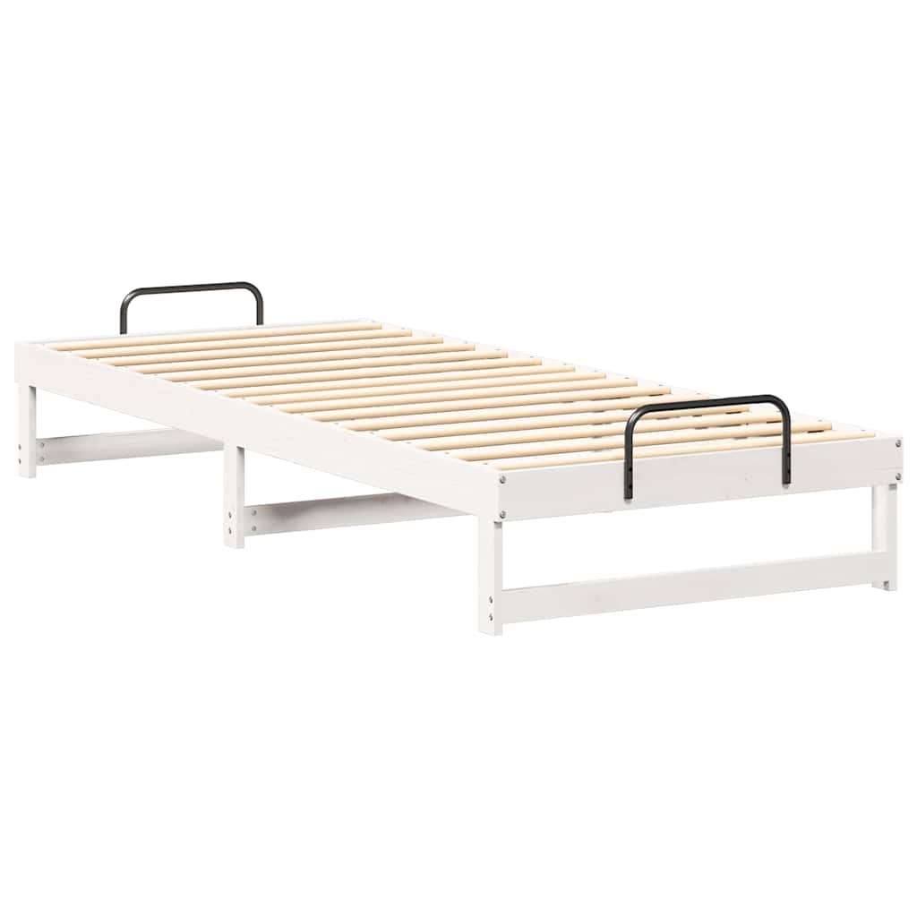 Bed Frame White 90 x 220 cm Solid Pine Wood