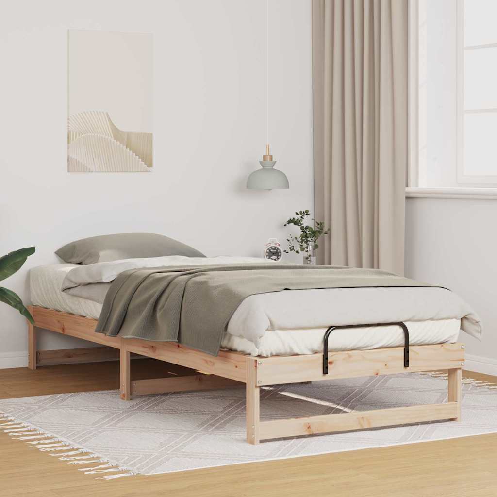 Bed Frame Brown 100 x 220 cm Solid Pine Wood