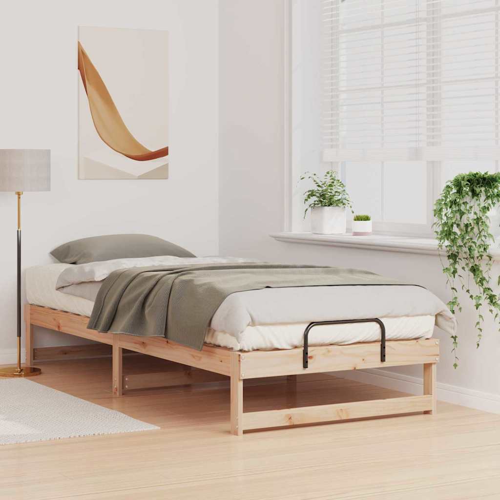 Bed Frame Brown 100 x 220 cm Solid Pine Wood