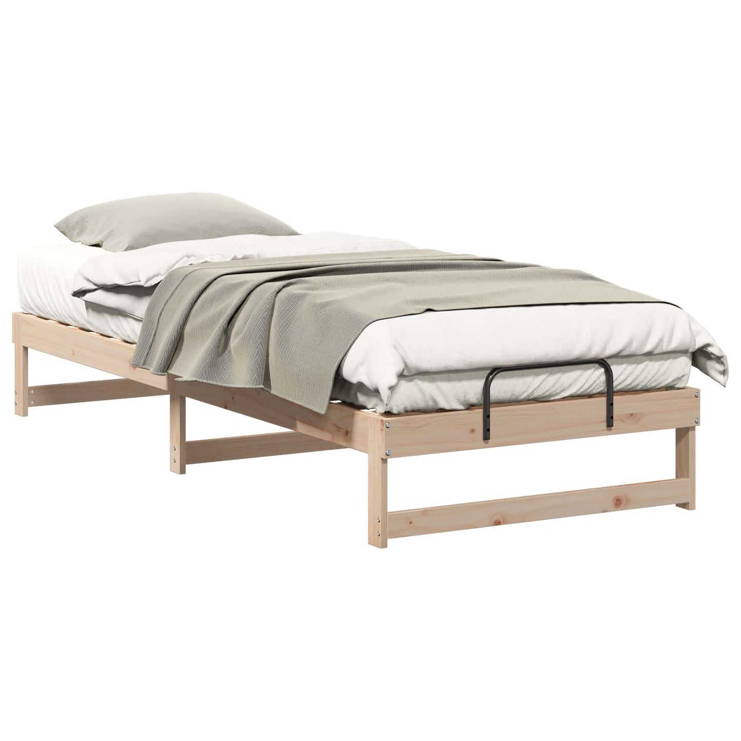 Bed Frame Brown 100 x 220 cm Solid Pine Wood