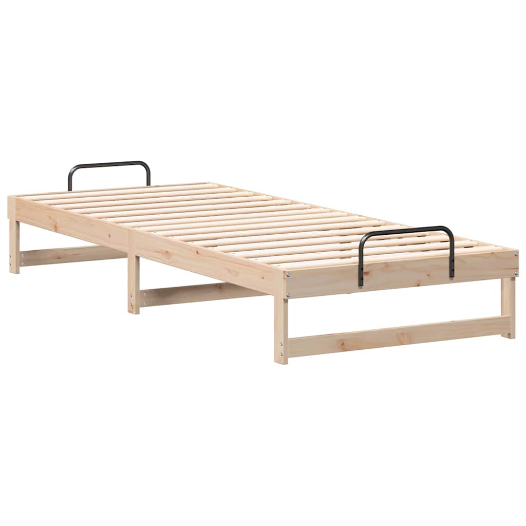 Bed Frame Brown 100 x 220 cm Solid Pine Wood