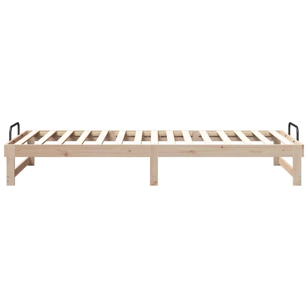 Bed Frame Brown 100 x 220 cm Solid Pine Wood