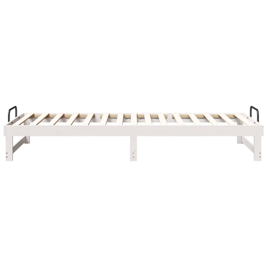 Bed Frame White 100 x 220 cm Solid Pine Wood