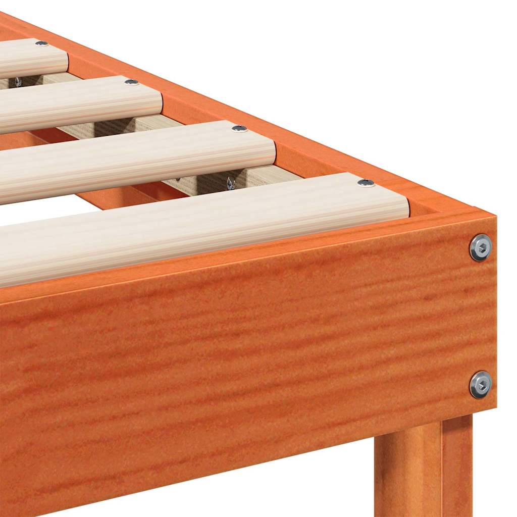 Bed Frame Brown 100 x 220 cm Solid Pine Wood