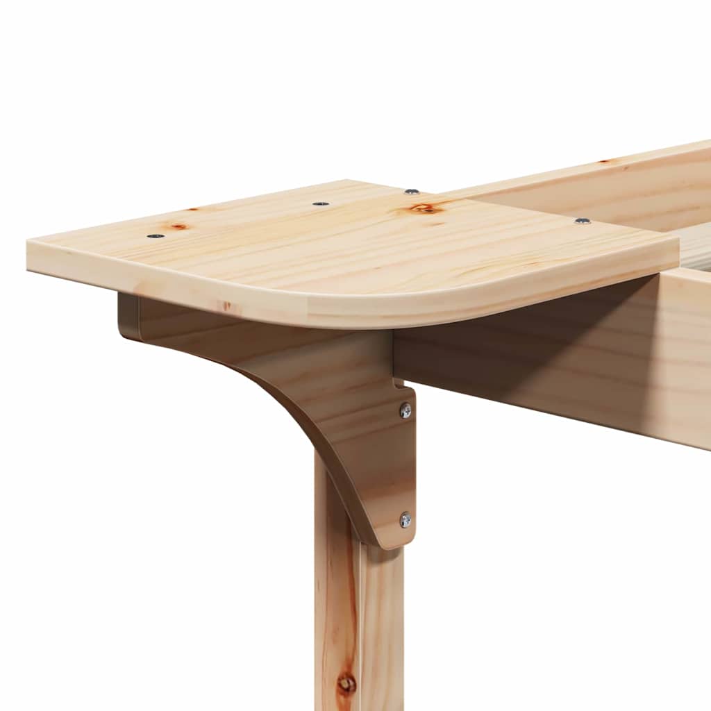 Bed Frame with Side Tables Natural 160 x 220 cm Solid Pine Wood