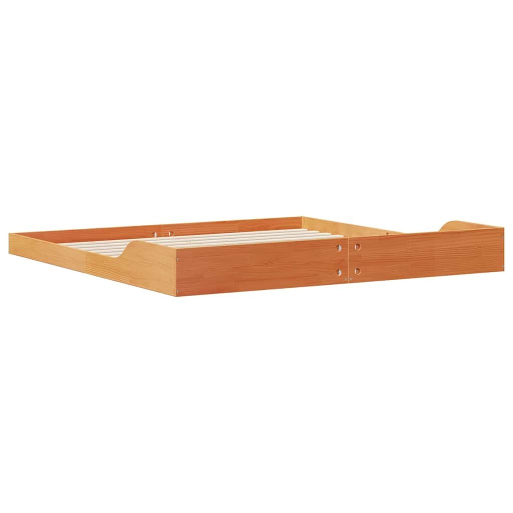 Bed Frame Wax Brown 180 x 200 cm Solid Pine Wood