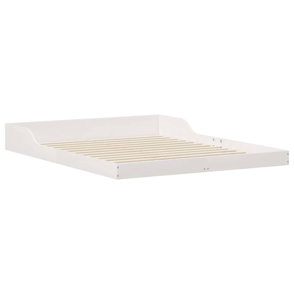Bed Frame White 160 x 200 cm Solid Pine Wood
