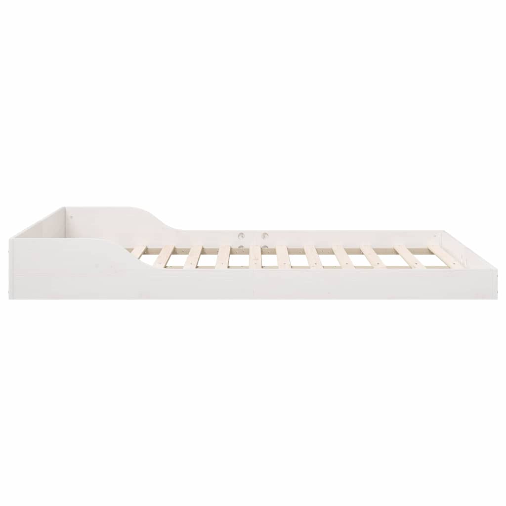 Bed Frame White 140 x 190 cm Solid Pine Wood