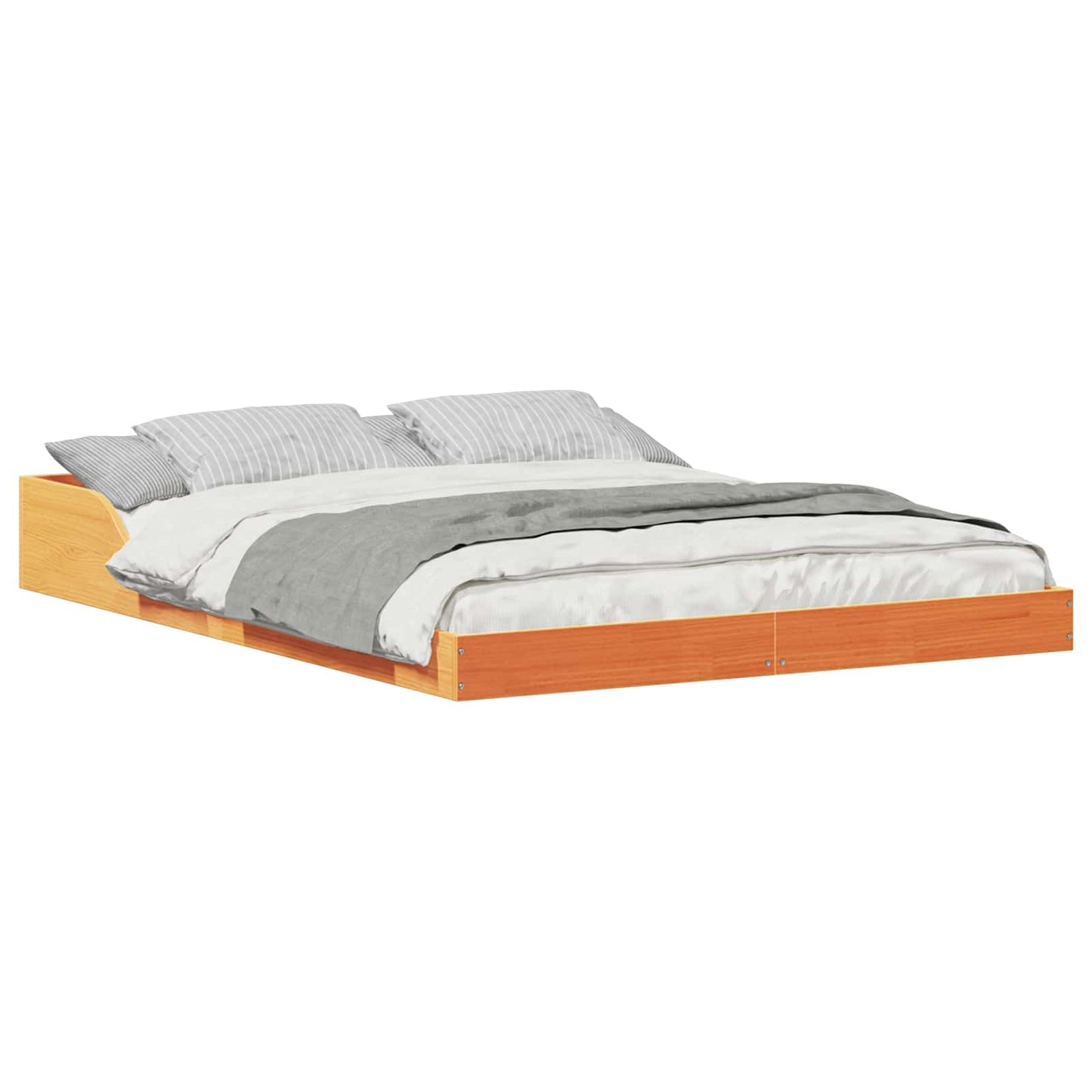 Bed Frame Wax Brown 120 x 190 cm Solid Pine Wood