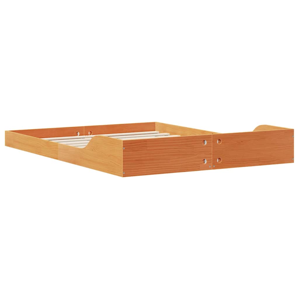 Bed Frame Wax Brown 120 x 190 cm Solid Pine Wood