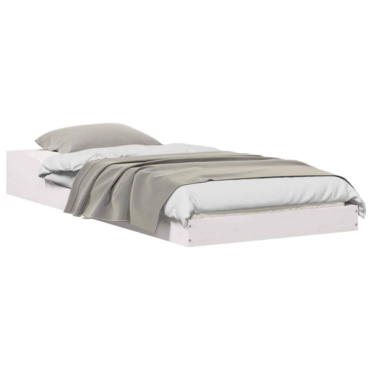 Bed Frame White 80 x 200 cm Solid Pine Wood