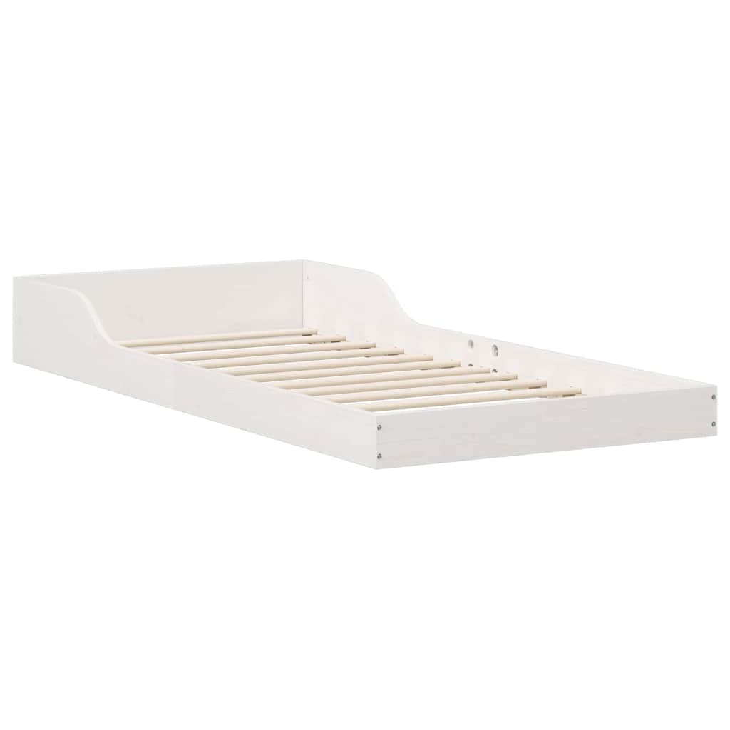 Bed Frame White 80 x 200 cm Solid Pine Wood