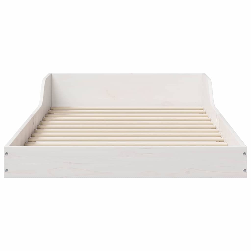 Bed Frame White 80 x 200 cm Solid Pine Wood