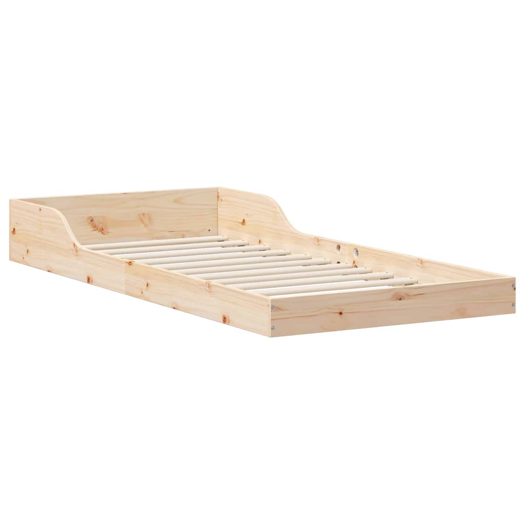 Bed Frame Natural 90 x 190 cm Solid Pine Wood