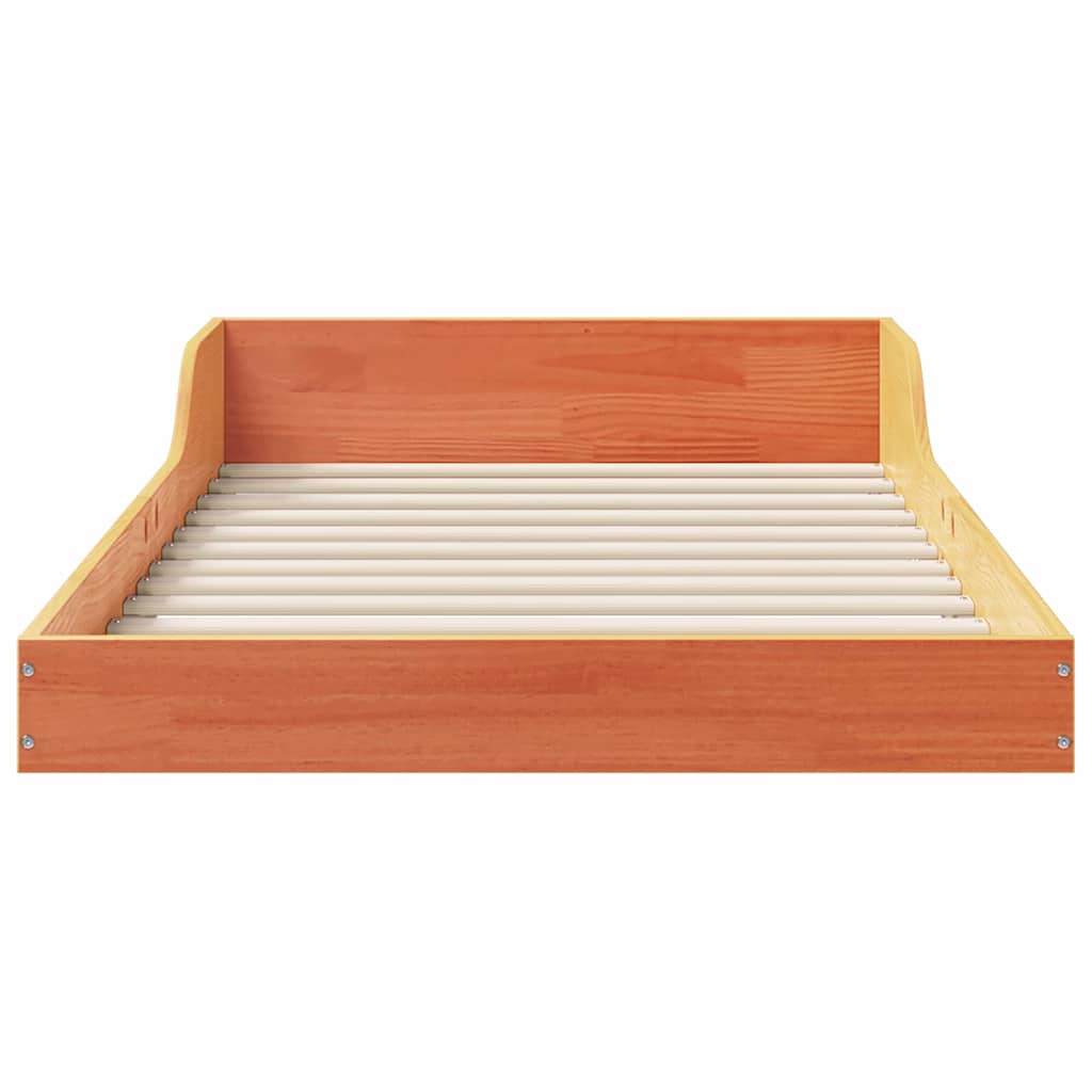 Bed Frame Wax Brown 90 x 190 cm Solid Pine Wood