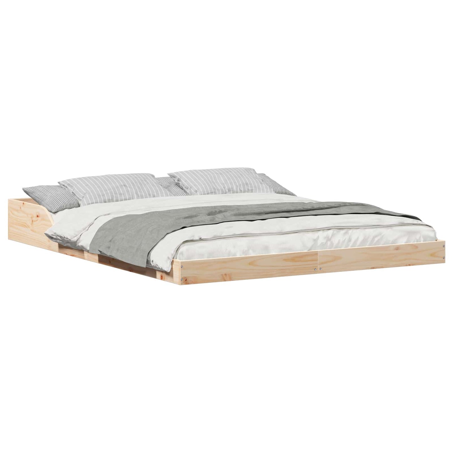 Bed Frame Brown 140 x 210 cm Solid Pine Wood