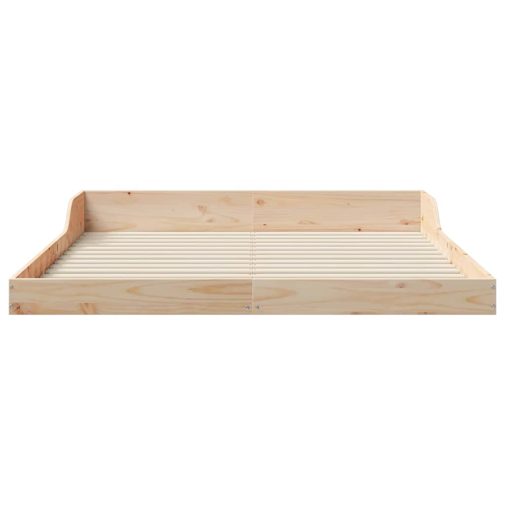 Bed Frame Brown 140 x 210 cm Solid Pine Wood