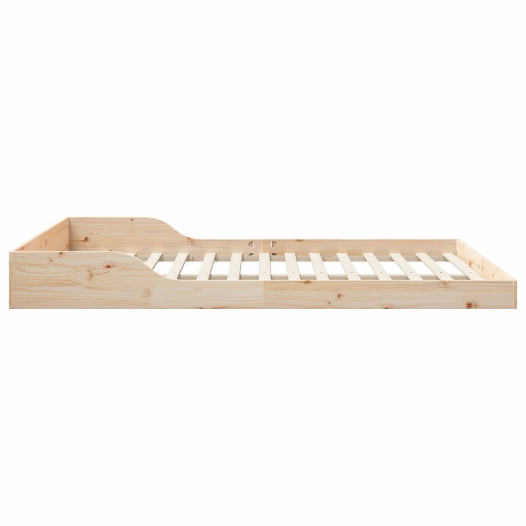 Bed Frame Brown 140 x 210 cm Solid Pine Wood