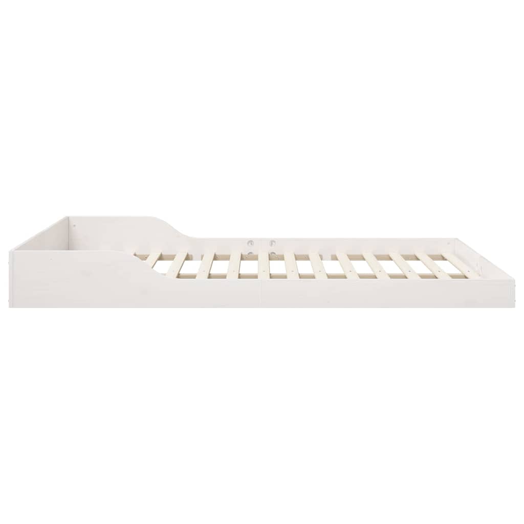 Bed Frame White 140 x 210 cm Solid Pine Wood
