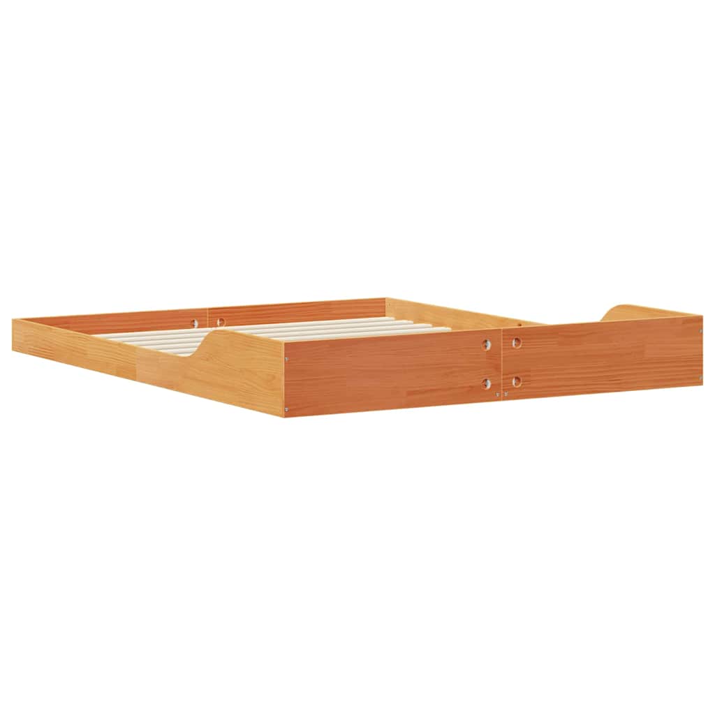 Bed Frame Wax Brown 160 x 210 cm Solid Pine Wood