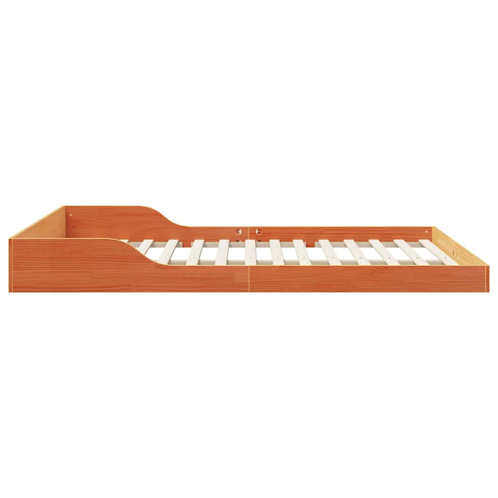 Bed Frame Wax Brown 160 x 210 cm Solid Pine Wood