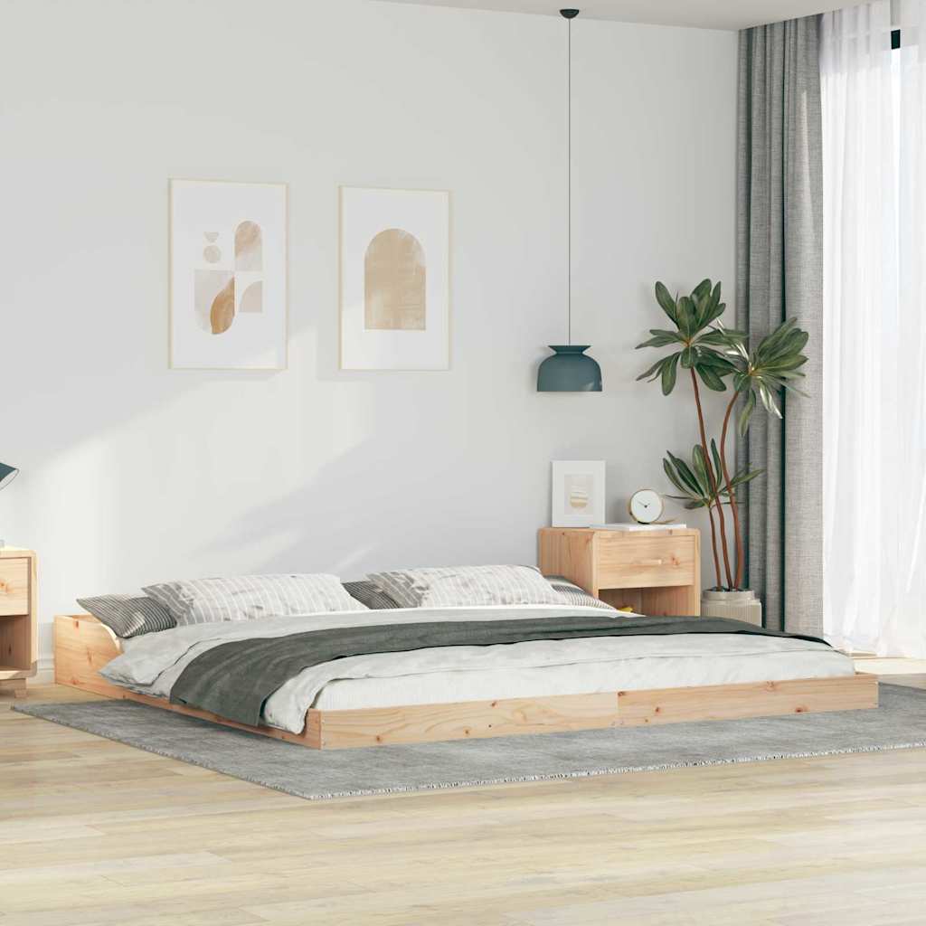 Bed Frame Brown 180 x 210 cm Solid Pine Wood