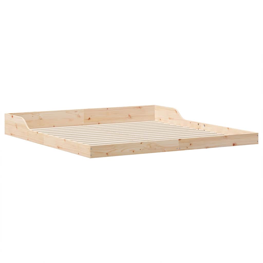 Bed Frame Brown 200 x 210 cm Solid Pine Wood