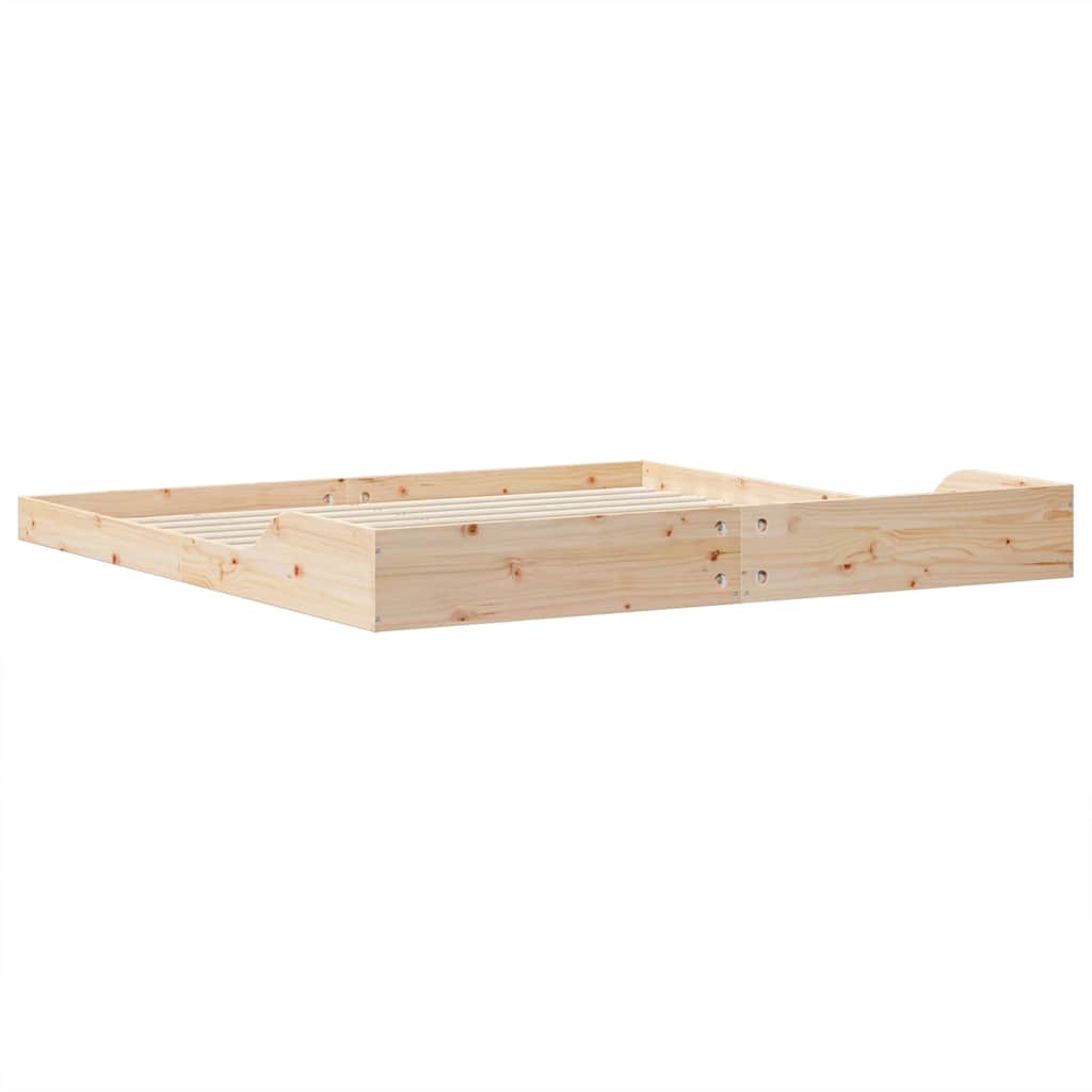 Bed Frame Brown 200 x 210 cm Solid Pine Wood