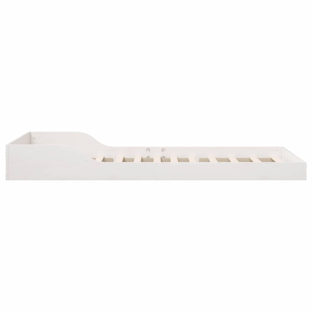 Bed Frame White 80 x 220 cm Solid Pine Wood