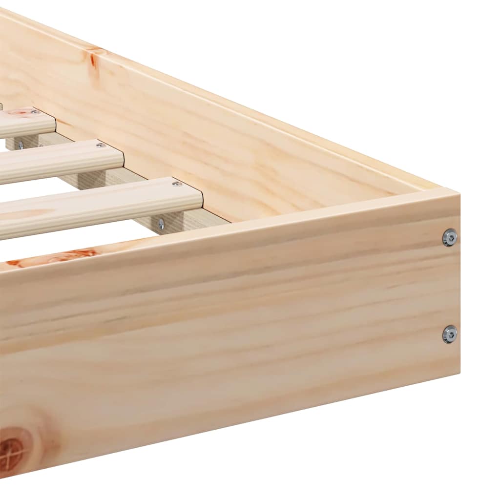 Bed Frame Natural 90 x 220 cm Solid Pine Wood