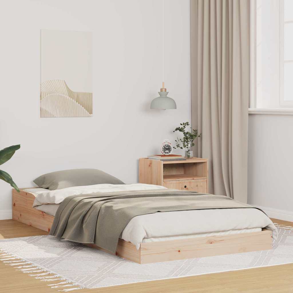 Bed Frame Natural 90 x 220 cm Solid Pine Wood