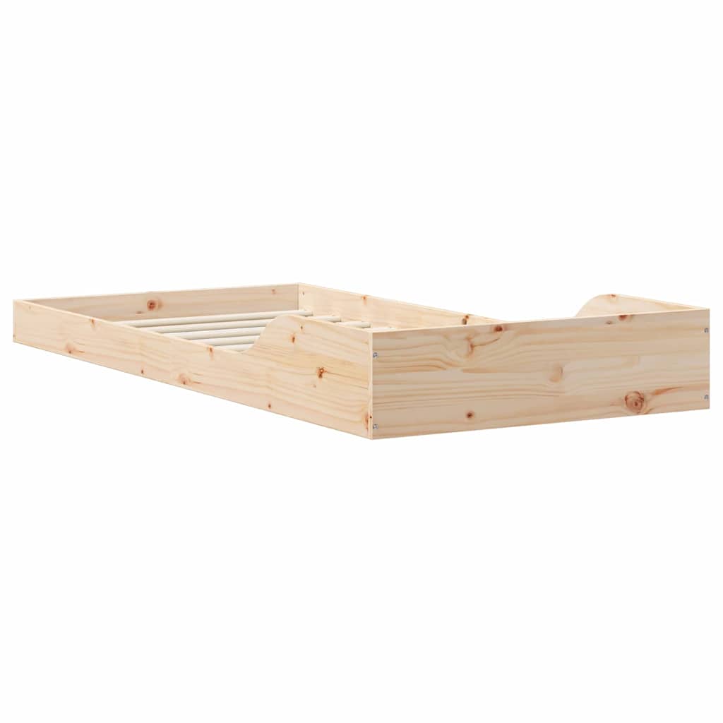 Bed Frame Natural 90 x 220 cm Solid Pine Wood