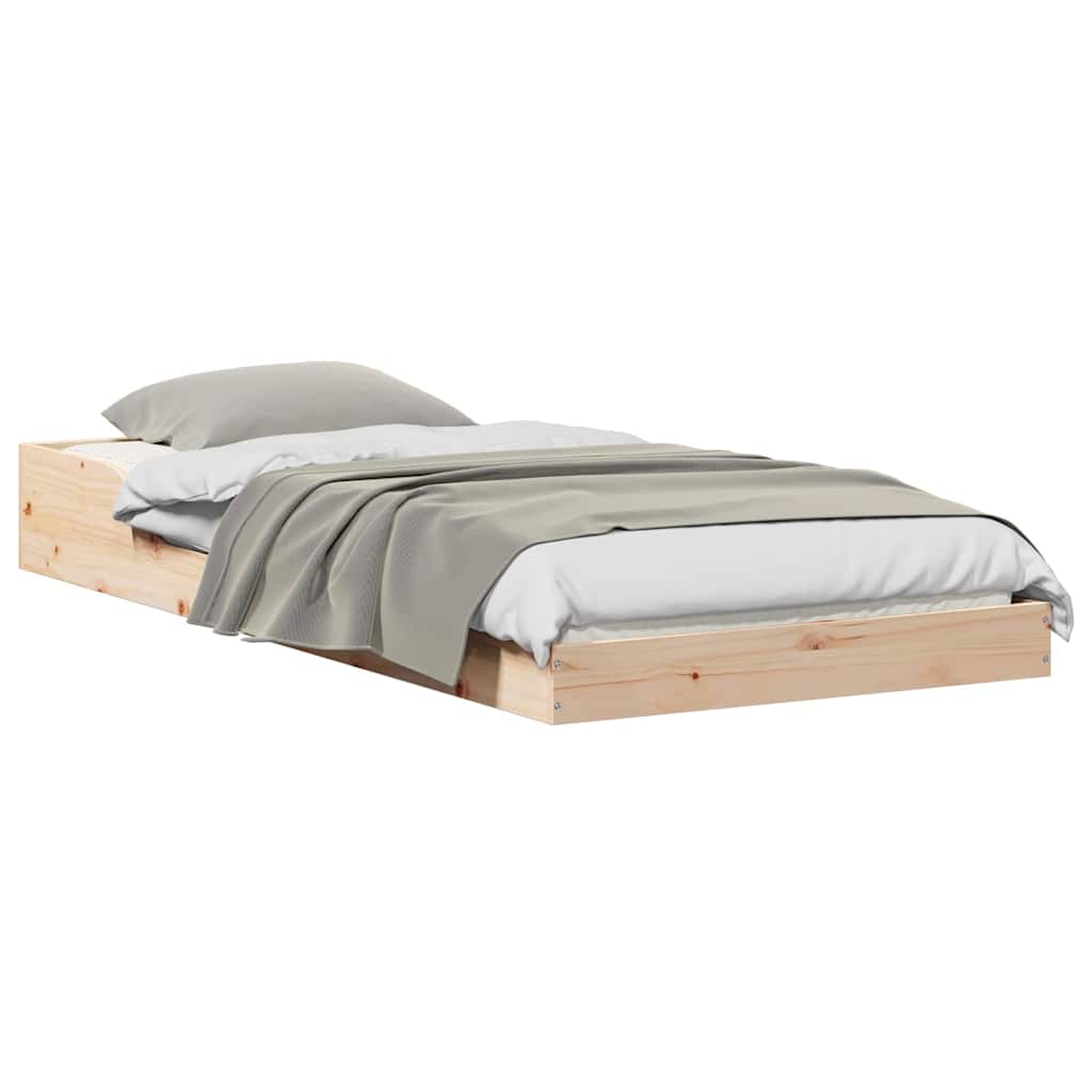 Bed Frame Natural 90 x 220 cm Solid Pine Wood