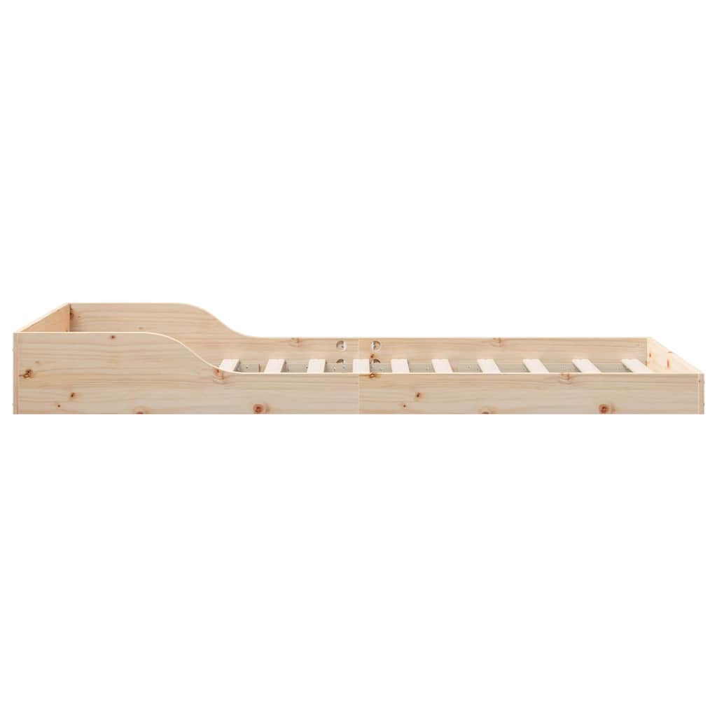 Bed Frame Natural 90 x 220 cm Solid Pine Wood