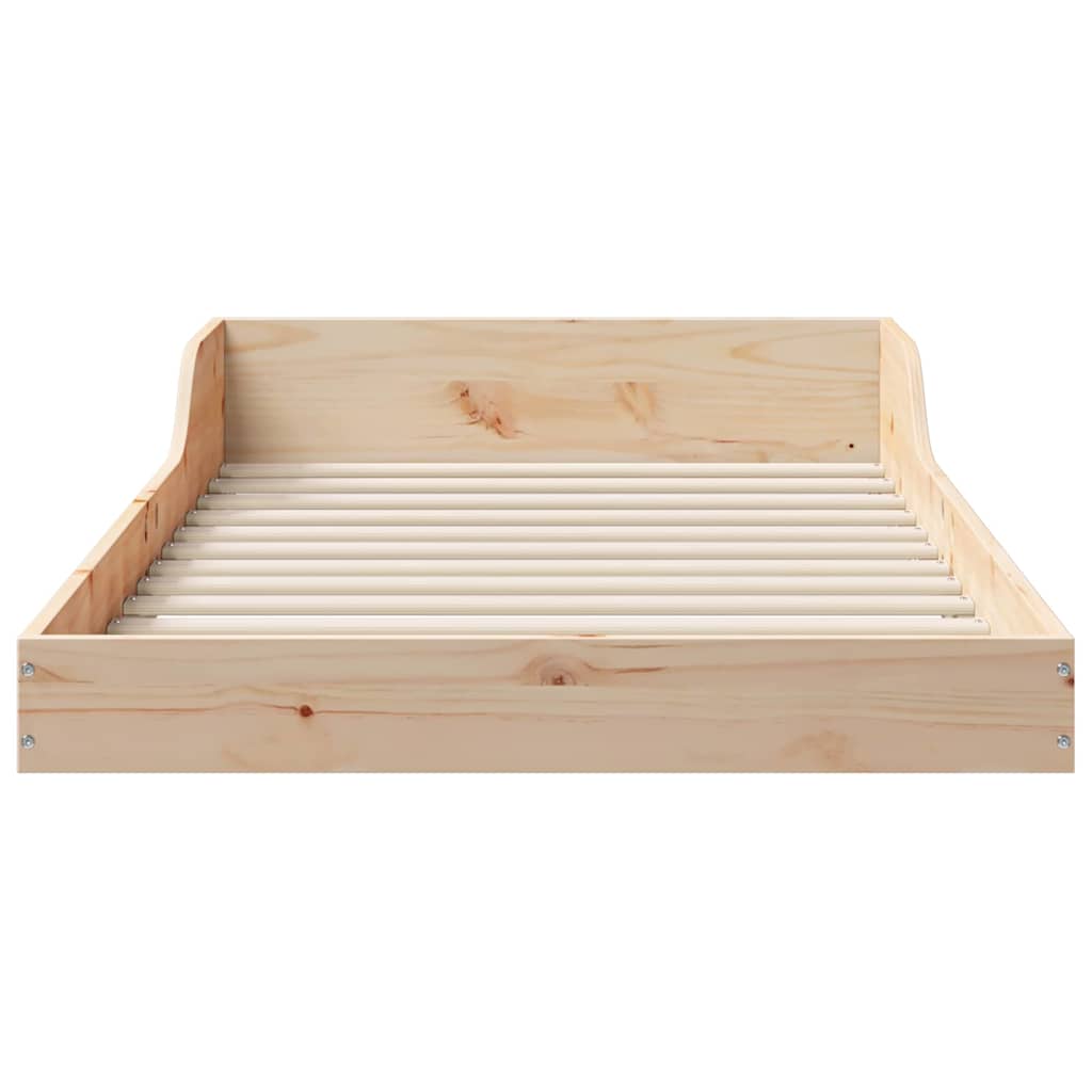 Bed Frame Natural 100 x 220 cm Solid Pine Wood