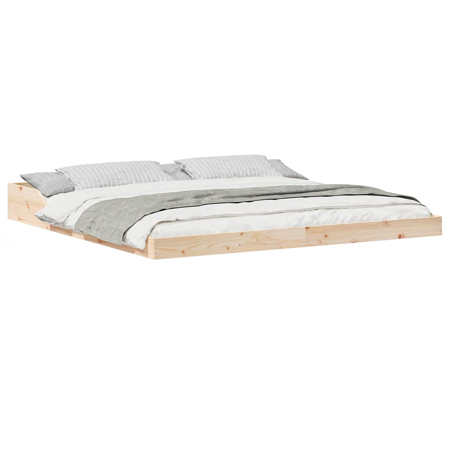 Bed Frame Brown 180 x 220 cm Solid Pine Wood