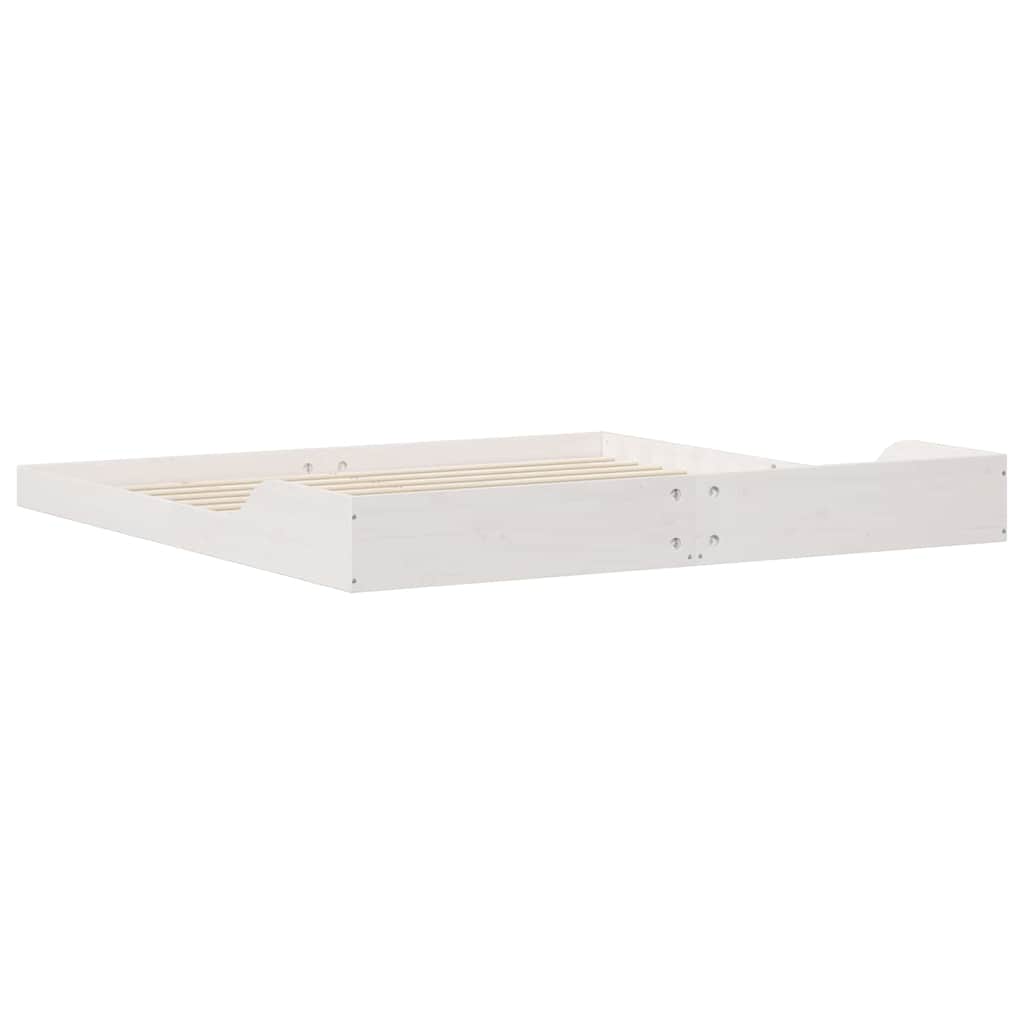 Bed Frame White 200 x 220 cm Solid Pine Wood