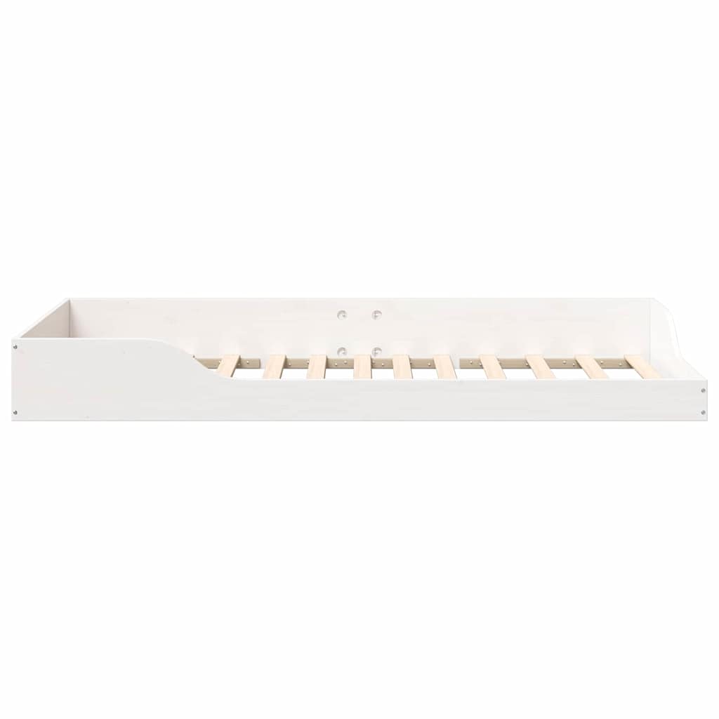 Bed Frame White 90 x 200 cm Solid Pine Wood