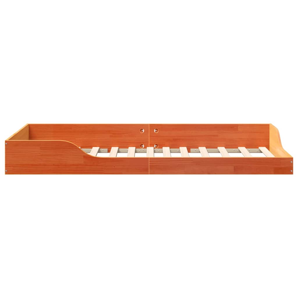 Bed Frame Wax Brown 90 x 200 cm Solid Pine Wood