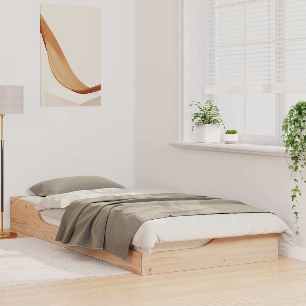 Bed Frame Brown 80 x 200 cm Solid Pine Wood