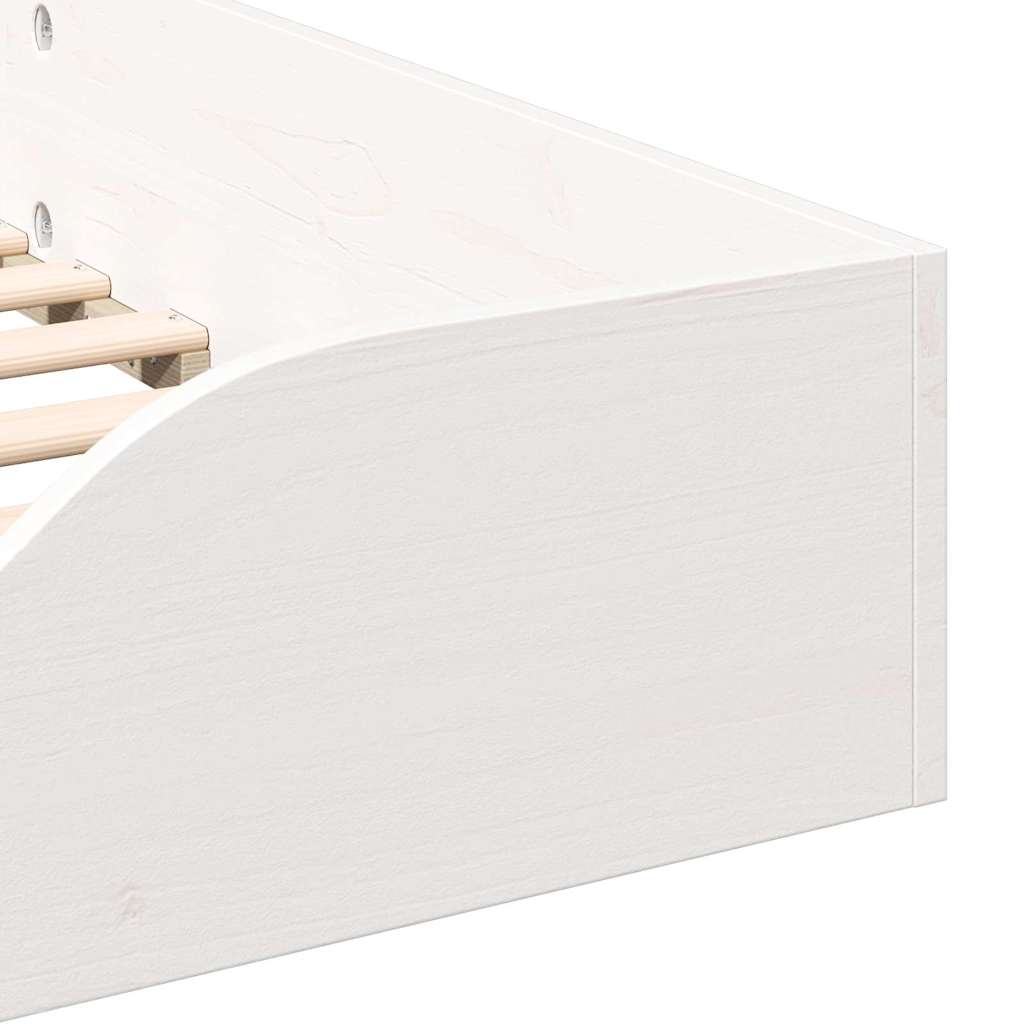 Bed Frame White 80 x 200 cm Solid Pine Wood