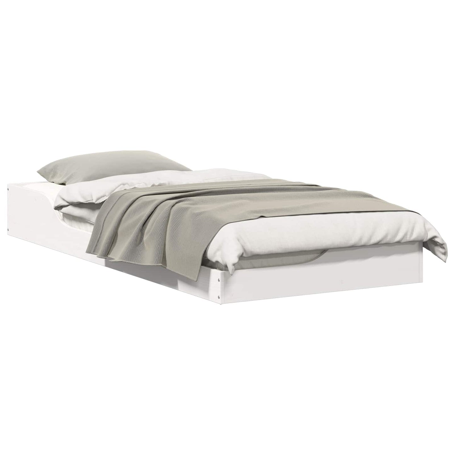 Bed Frame White 80 x 200 cm Solid Pine Wood
