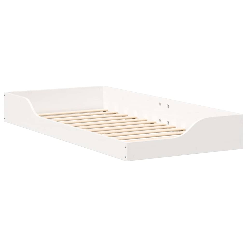 Bed Frame White 80 x 200 cm Solid Pine Wood