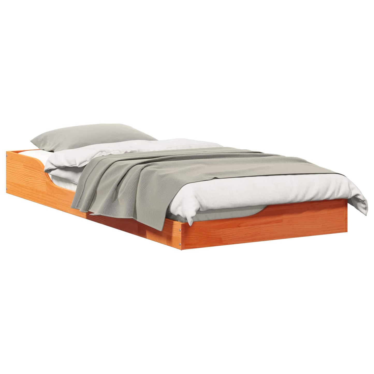 Bed Frame Wax Brown 80 x 200 cm Solid Pine Wood