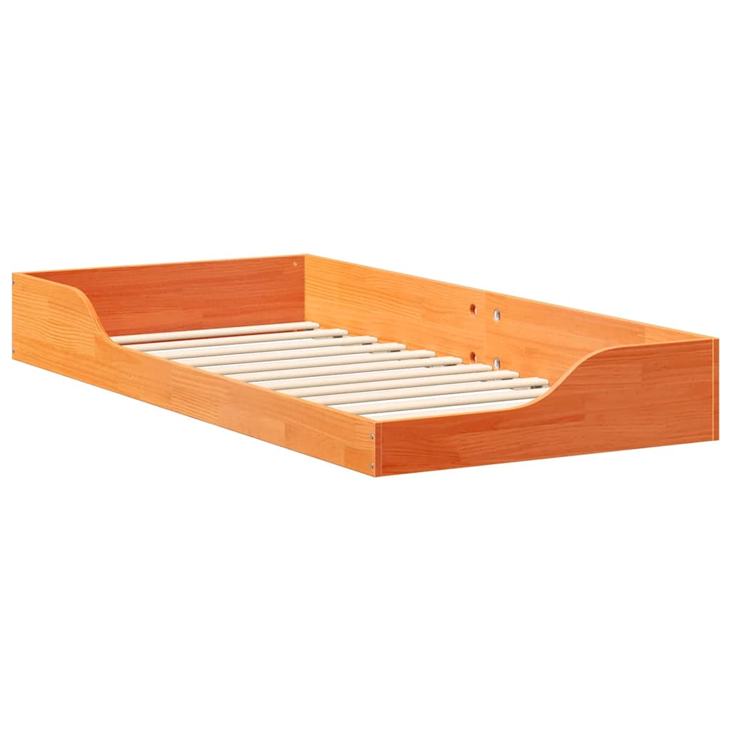 Bed Frame Wax Brown 80 x 200 cm Solid Pine Wood