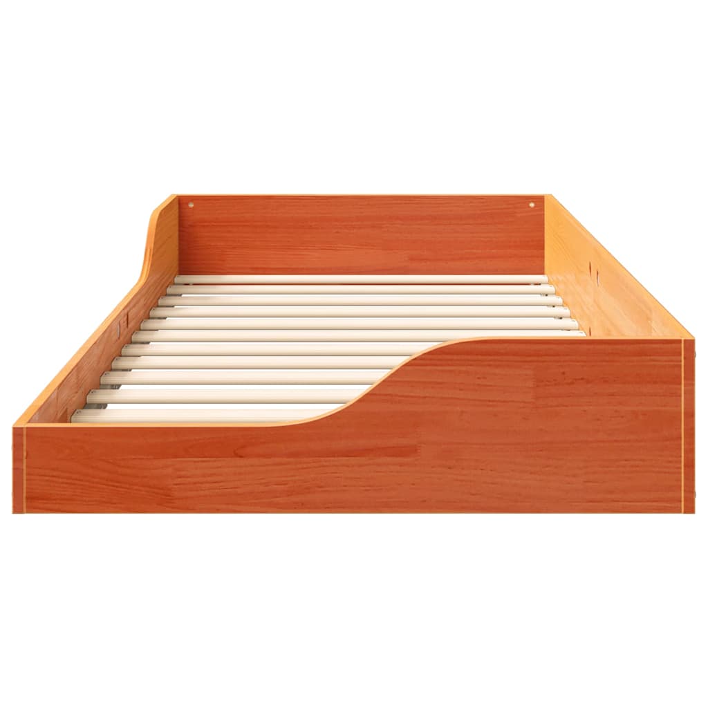 Bed Frame Wax Brown 80 x 200 cm Solid Pine Wood