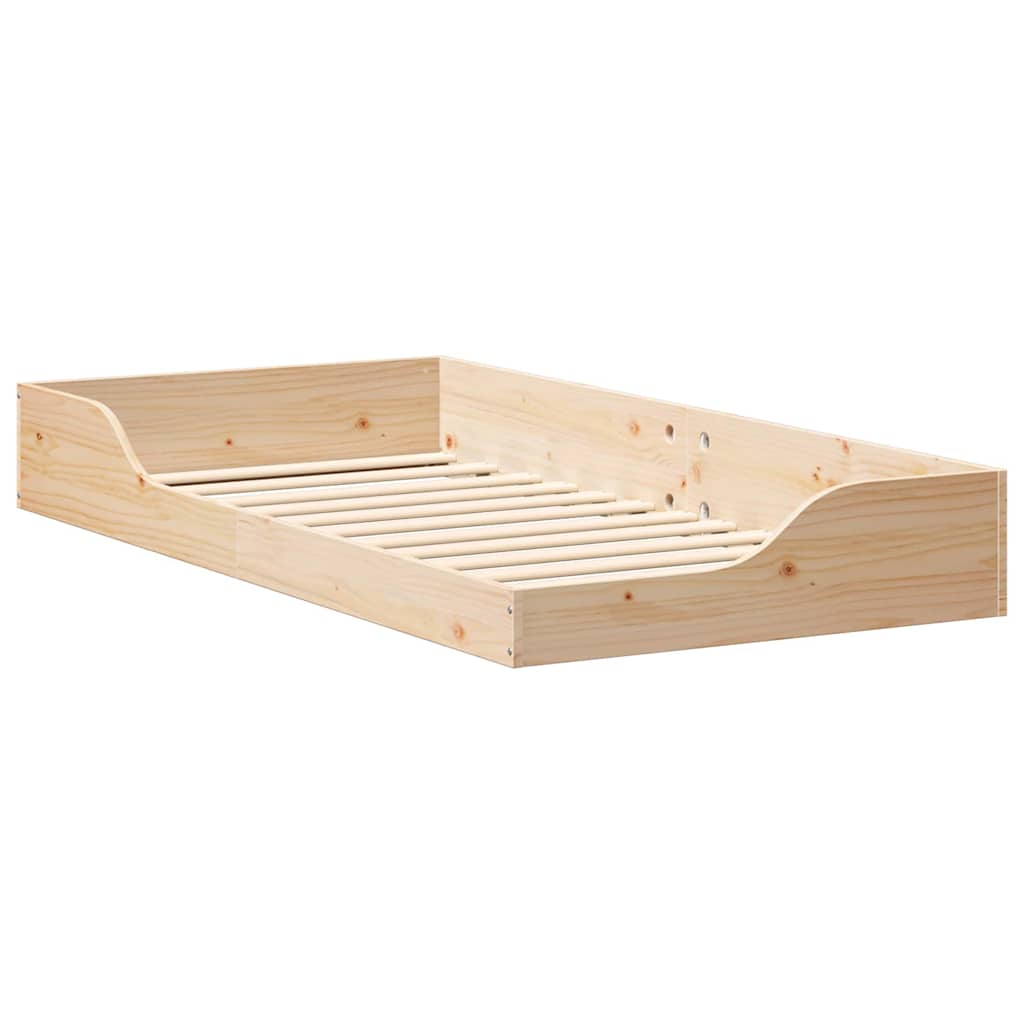 Bed Frame Brown 75 x 190 cm Solid Pine Wood